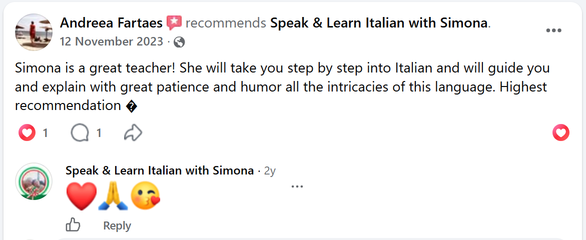 Facebook recommendation from Andreea Fartaes