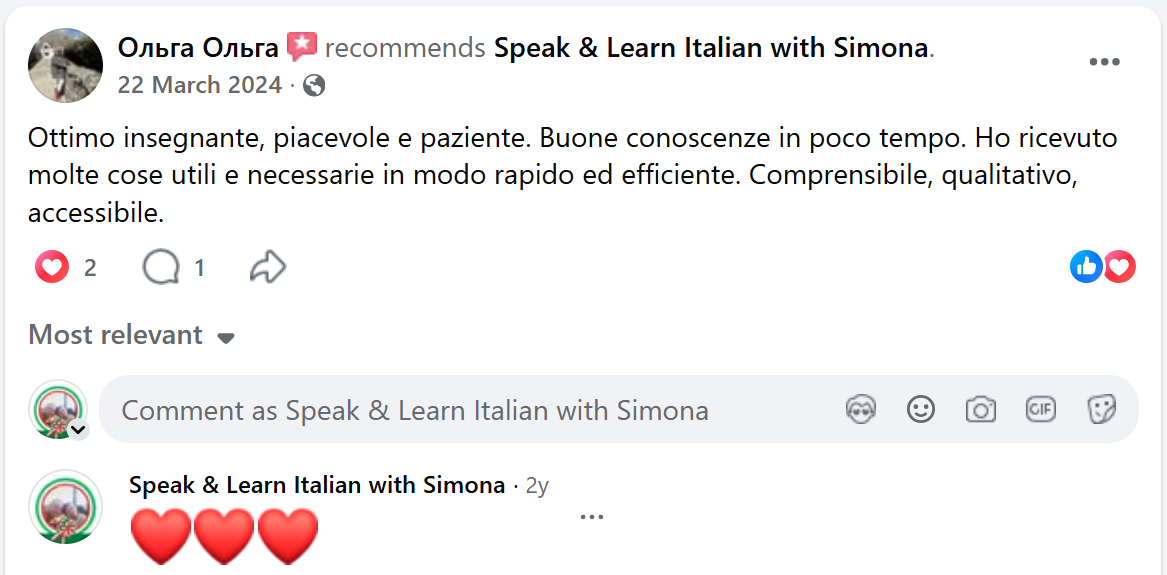 Facebook recommendation from Olga Olga