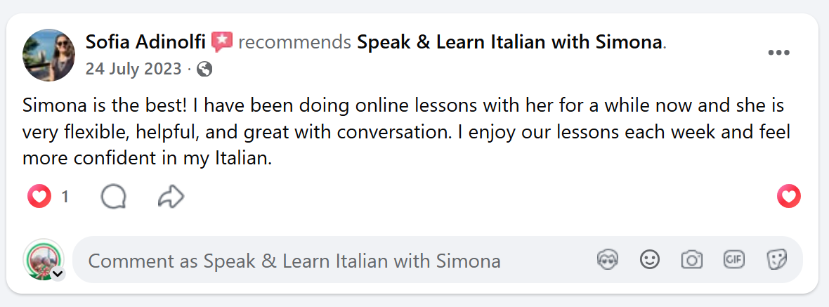 Facebook recommendation from Sofia Adinolfi