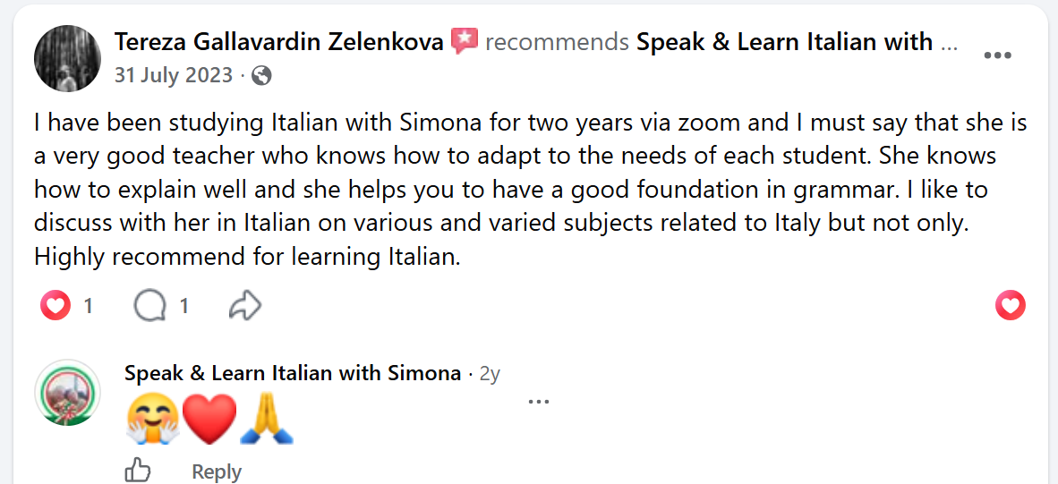 Facebook recommendation from Tereza Gallavardin Zelenkova