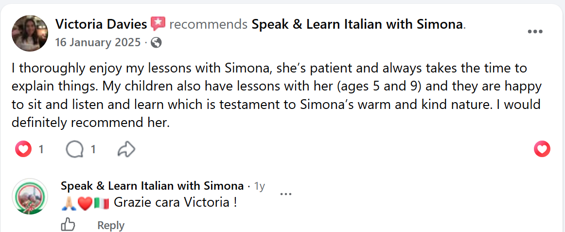 Facebook recommendation from Victoria Davies